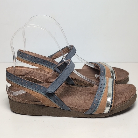 Naot Shoes - Naot Beverly Blue and Brown wedge Sandals womans size 8 EU 39